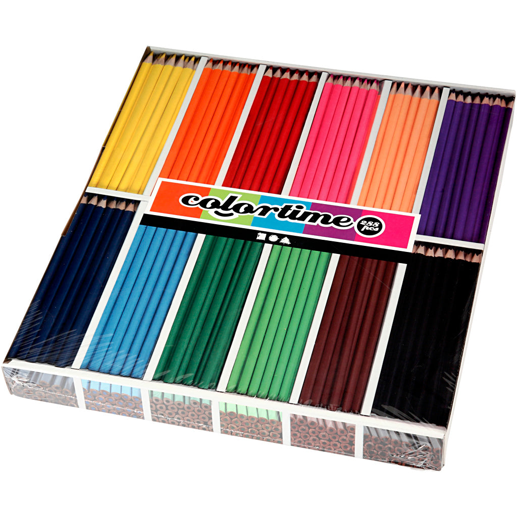 Lápices de colores Colortime colores surtidos L: 17.45 cm — 288 ud (1 pack)