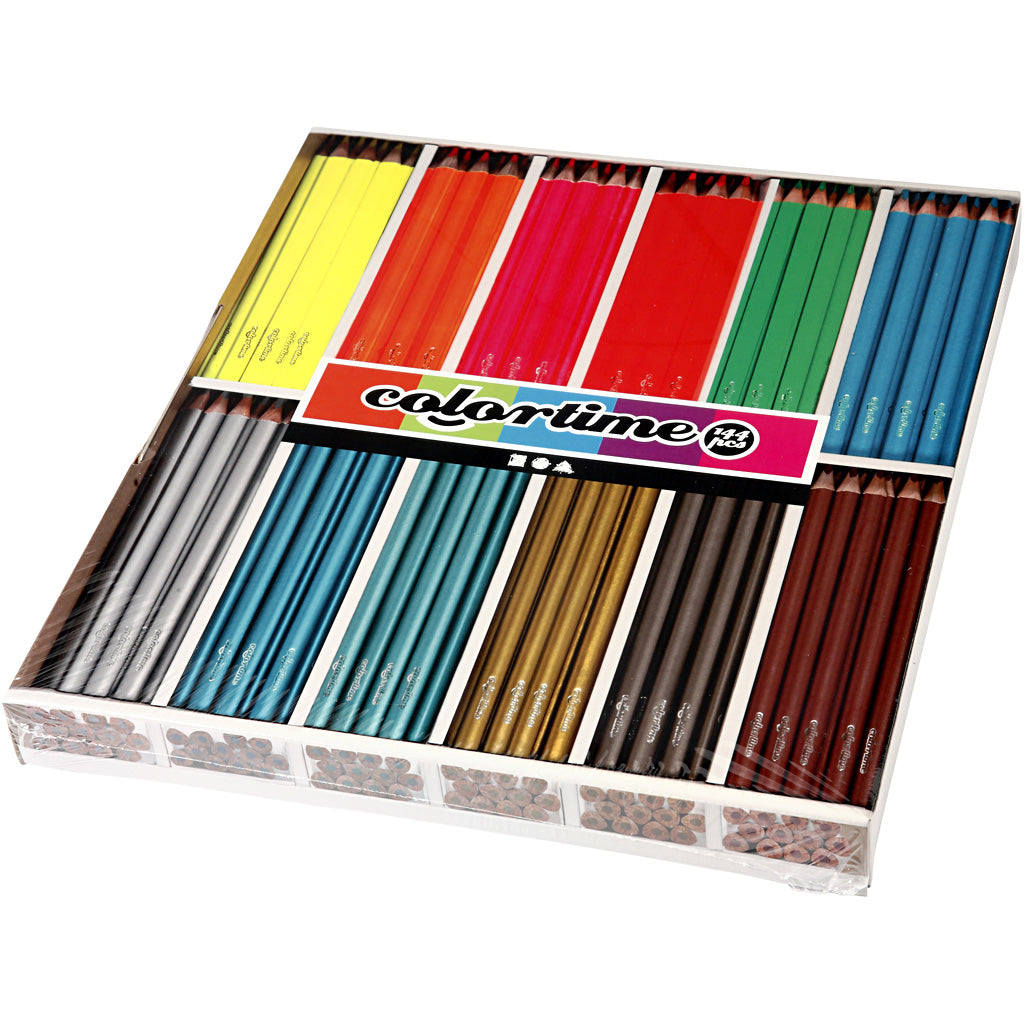 Lápices de colores Colortime metalizado L: 17.45 cm — 144 ud (1 pack)