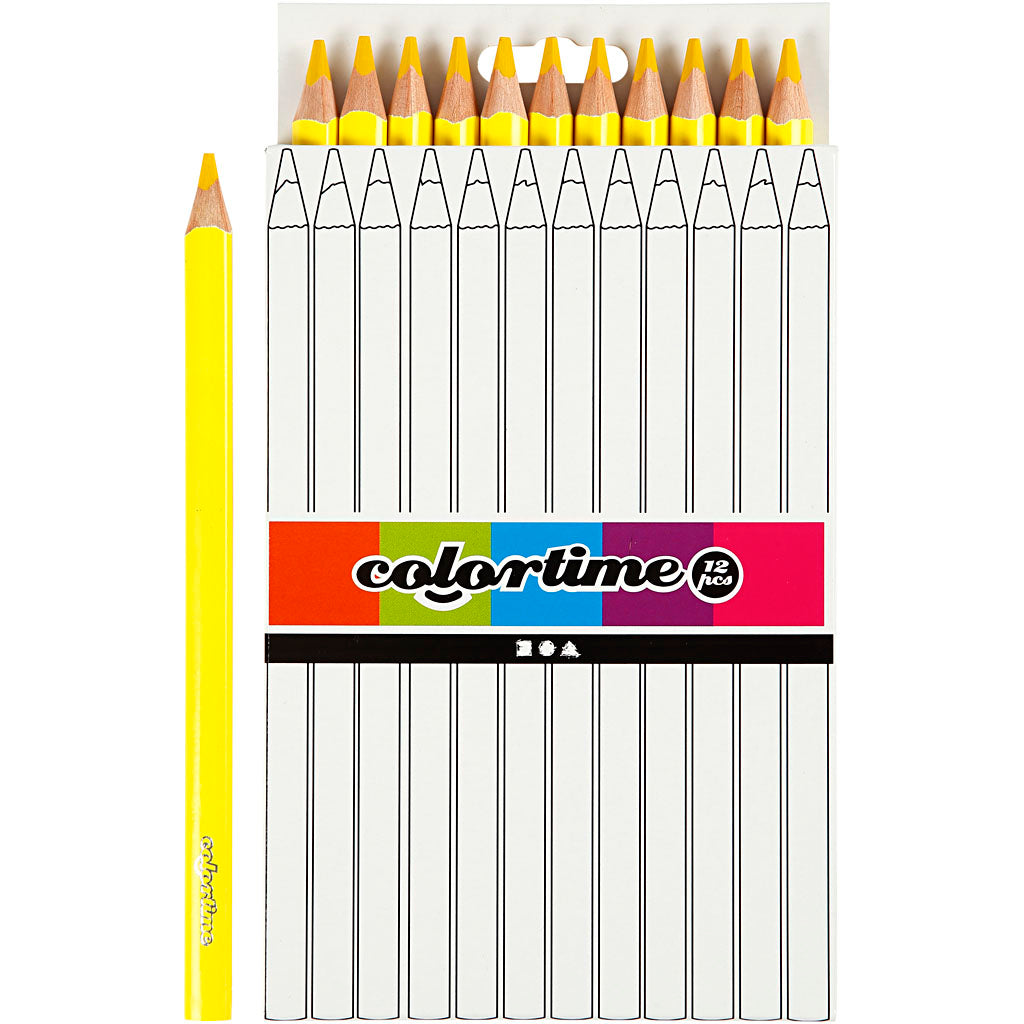 Lápices de colores Colortime amarillo L: 17.45 cm — 12 ud (1 pack)