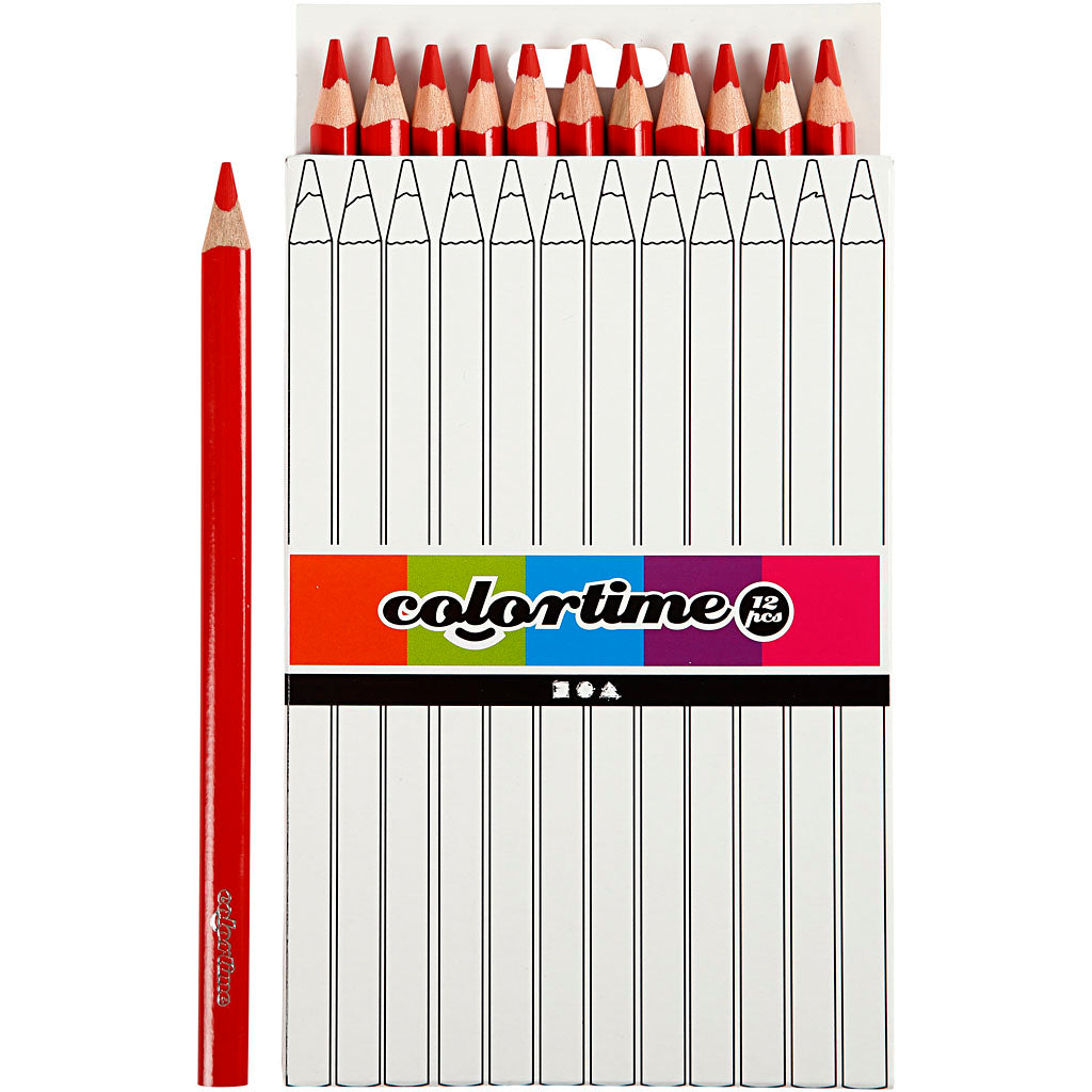 Lápices de colores Colortime rojo L: 17.45 cm — 12 ud (1 pack)