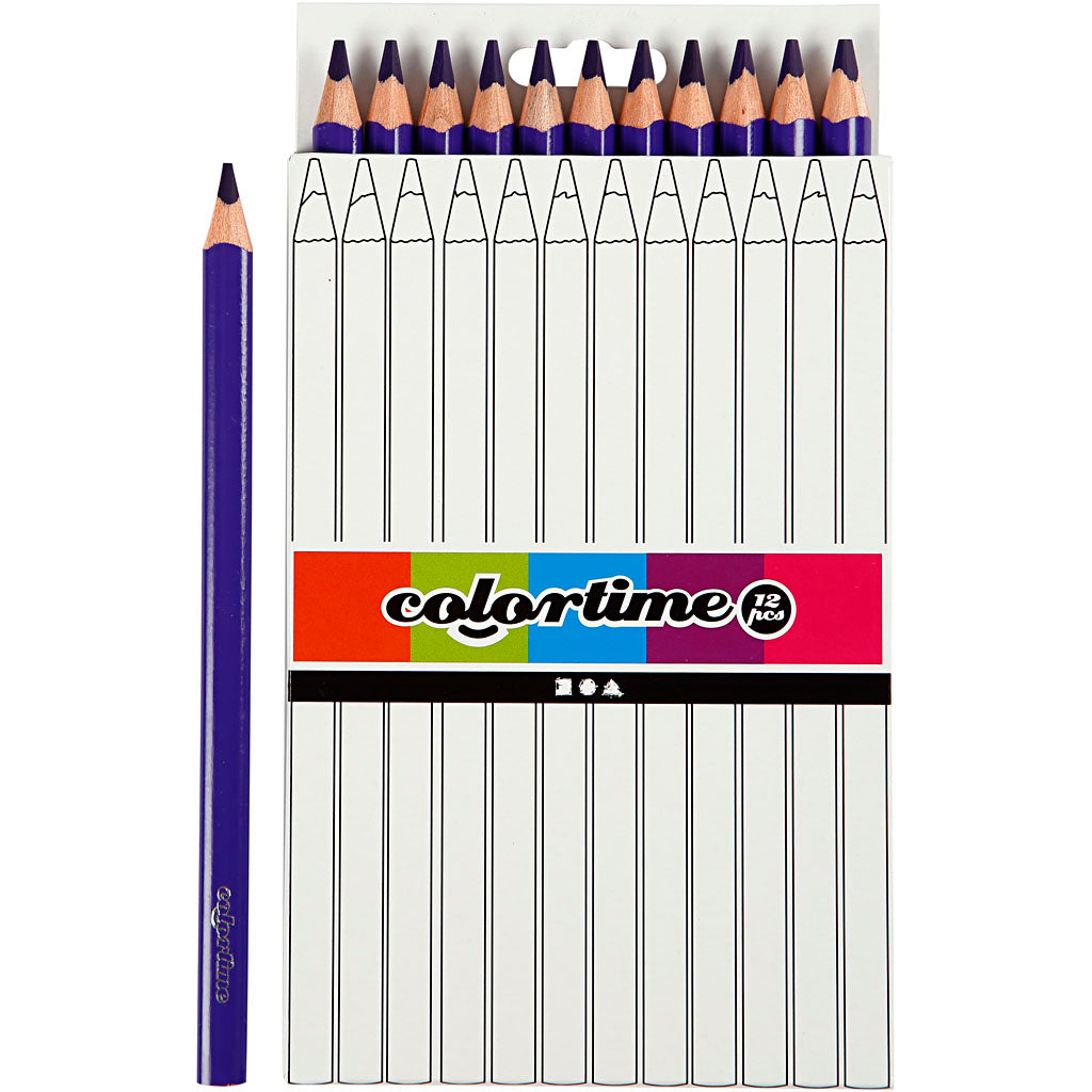 Lápices de colores Colortime morado L: 17.45 cm — 12 ud (1 pack)