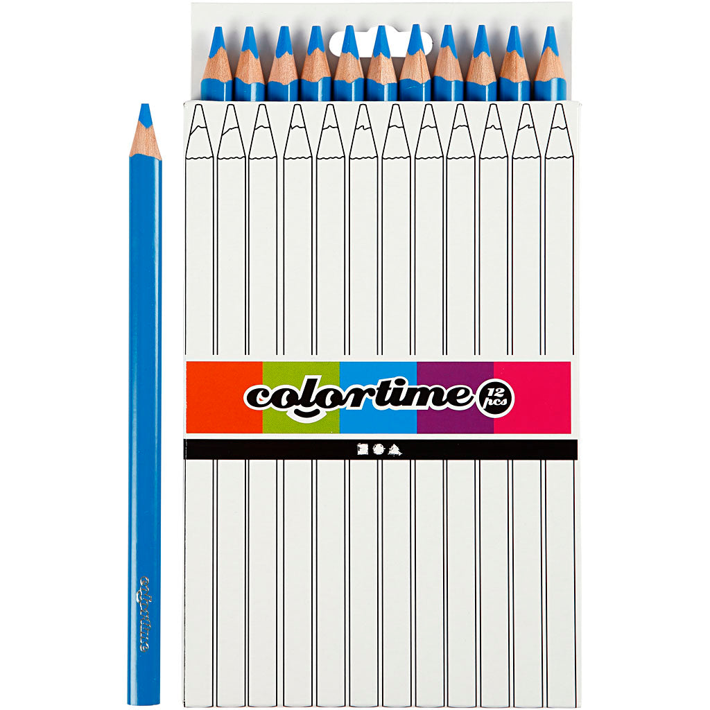 Lápices de colores Colortime azul L: 17.45 cm — 12 ud (1 pack)