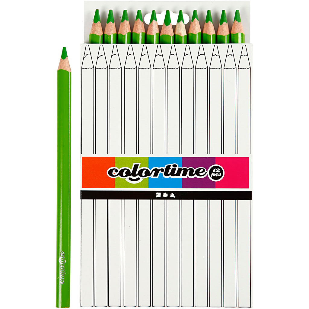 Lápices de colores Colortime verde claro L: 17.45 cm — 12 ud (1 pack)