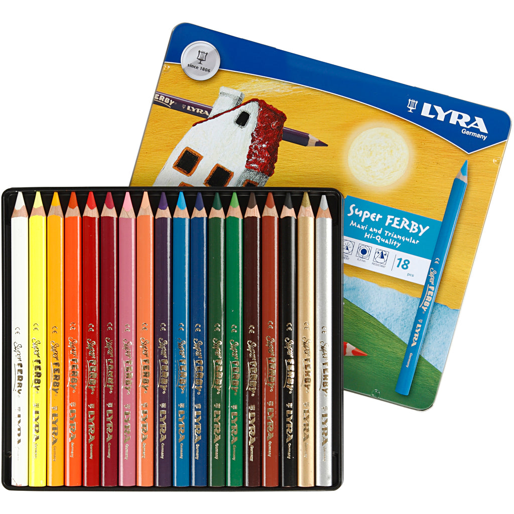 Lápices Lyra Super Ferby 1 colores surtidos L: 18 cm — 18 ud (1 pack)