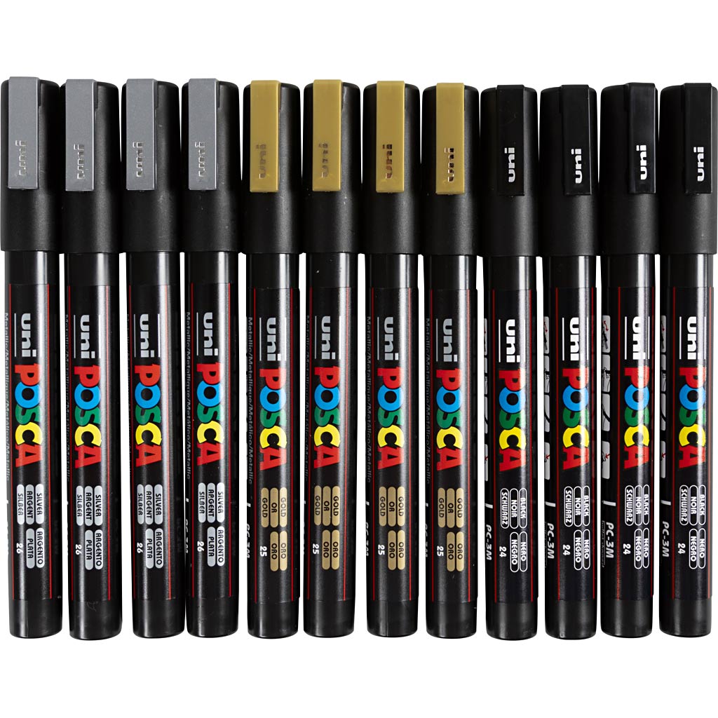 Rotulador Posca PC-3M plateado punta fina línea 0.9-1.3 mm