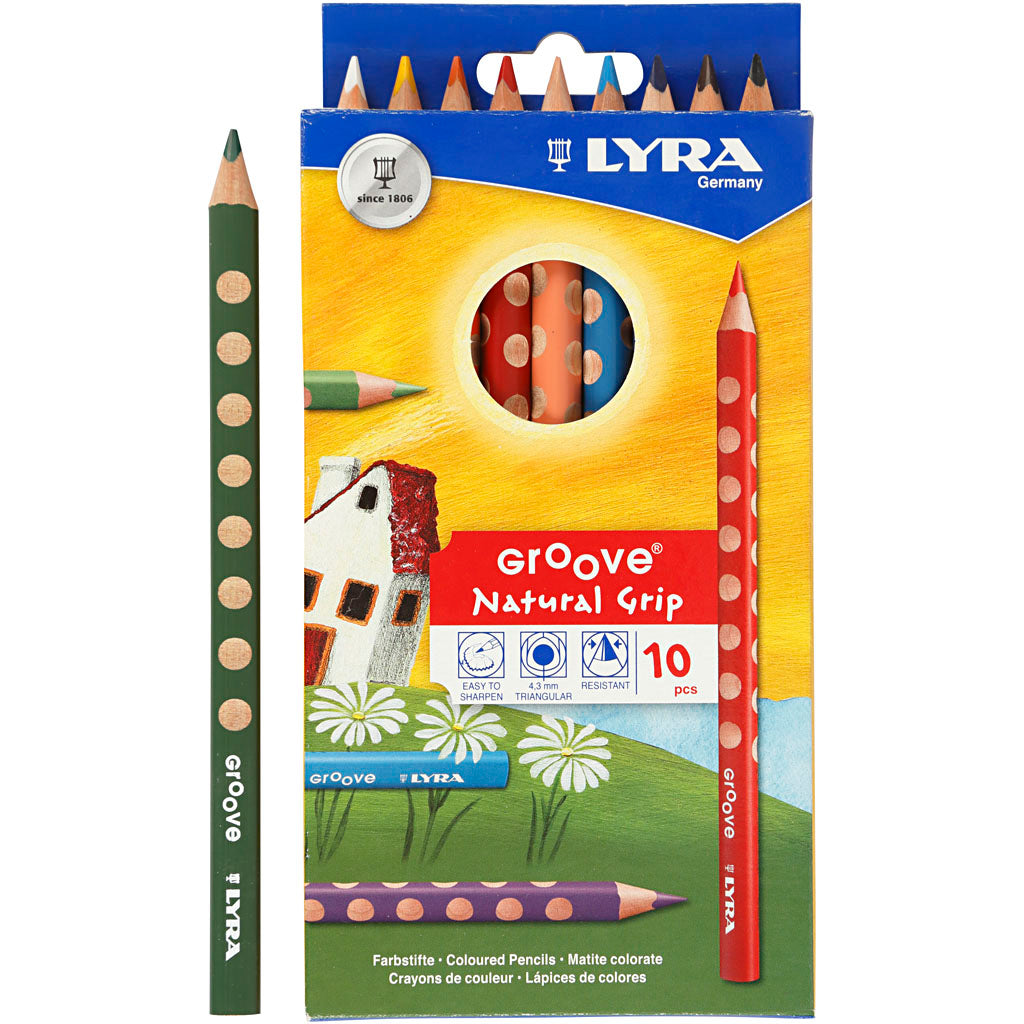 Lápices Lyra Groove colores surtidos L: 18 cm — 10 ud (1 pack)