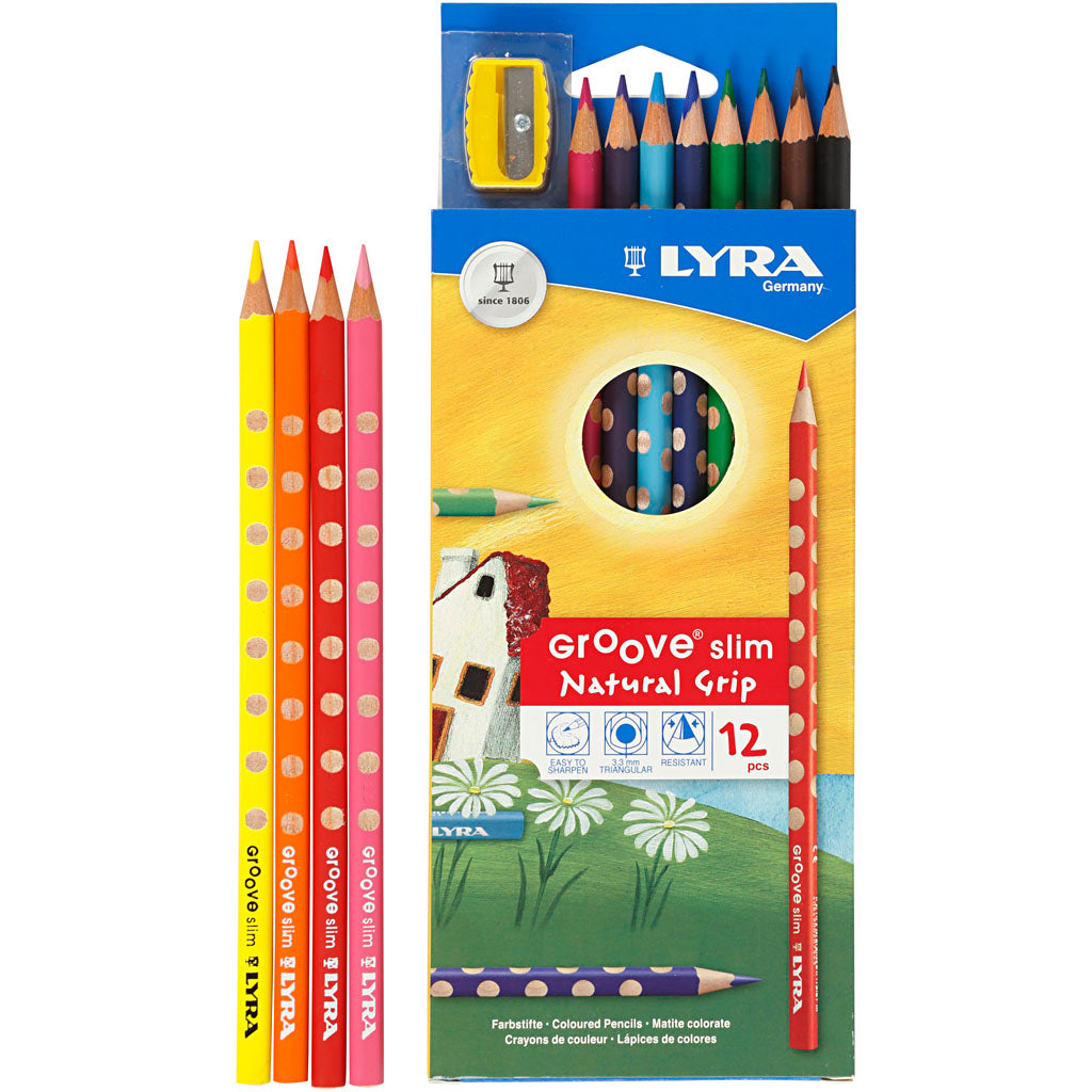 Lápices Lyra Groove Slim colores surtidos L: 18 cm — 12 ud (1 pack)
