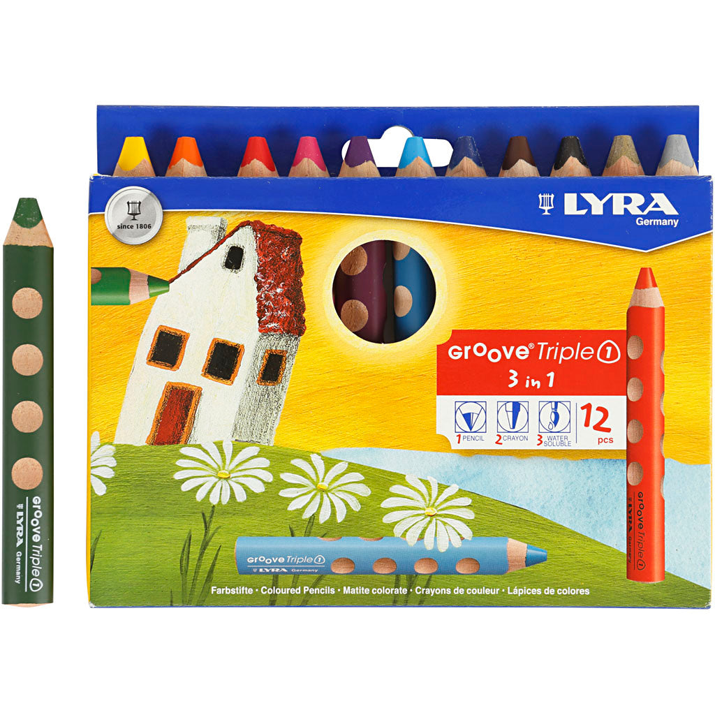 Lápices Lyra Groove Triple1 colores surtidos L: 12 cm — 12 ud (1 pack)