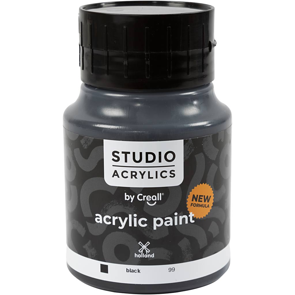 Pintura acrílica Creall Studio negro 500 ml