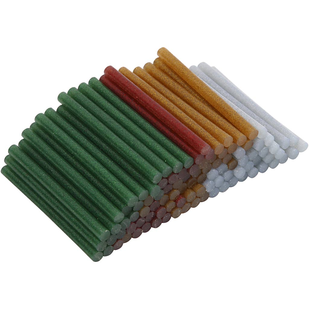 Barras de cola mini para pistola con purpurina ⌀ 7 mm — 100 ud (1 pack)