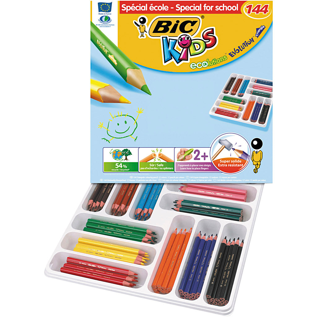 Lápices BIC Eco Evolution colores surtidos — 12 ud (1 pack)
