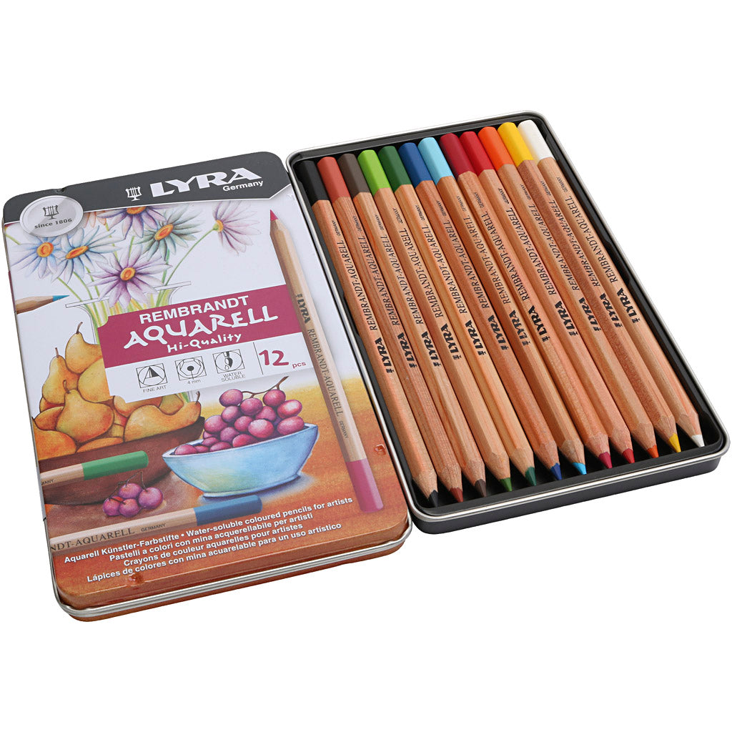 Lápices acuarelables Lyra Rembrandt colores surtidos — 12 ud (1 pack)