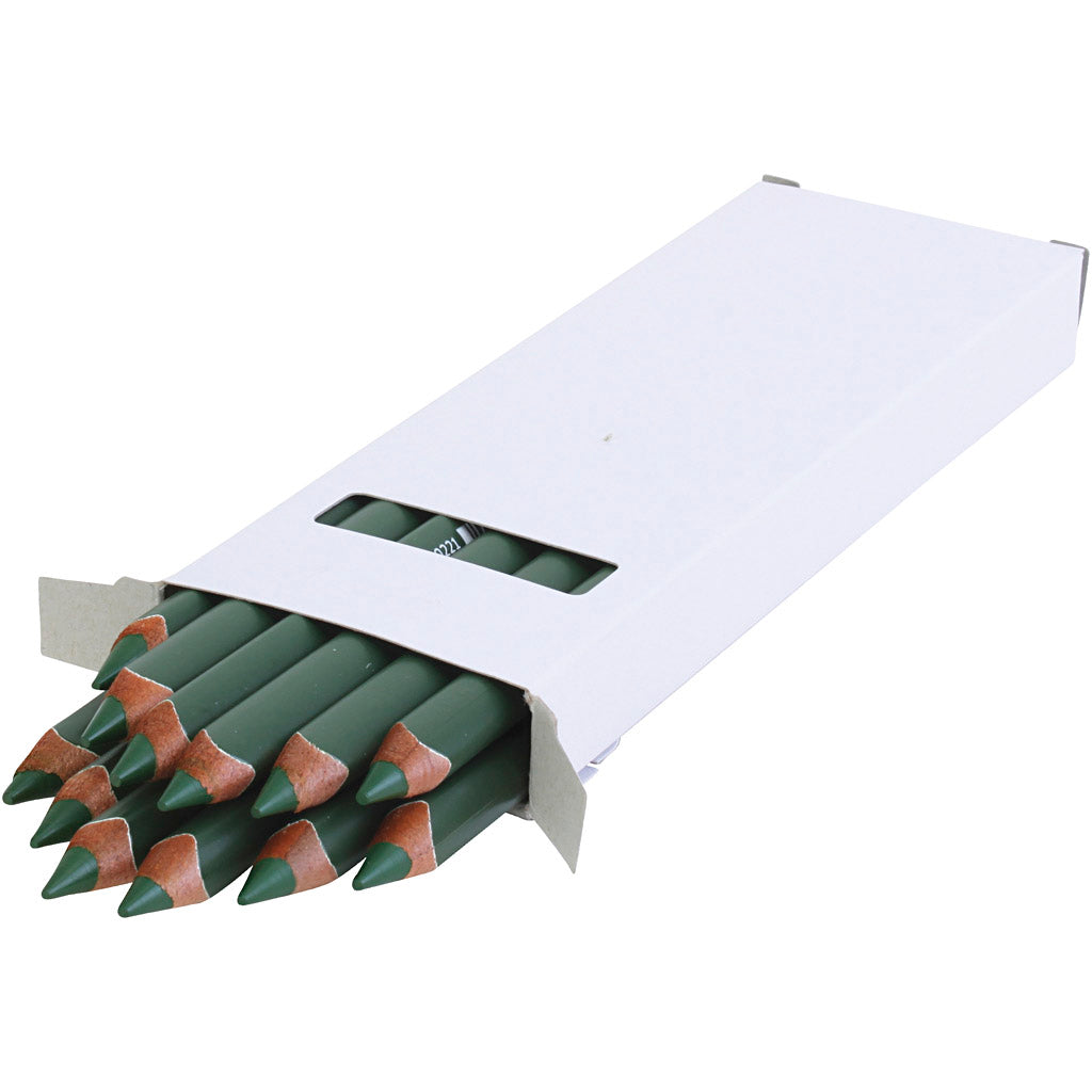 Lápices de colores EDU3 Jumbo verde oscuro — 12 ud (1 pack)