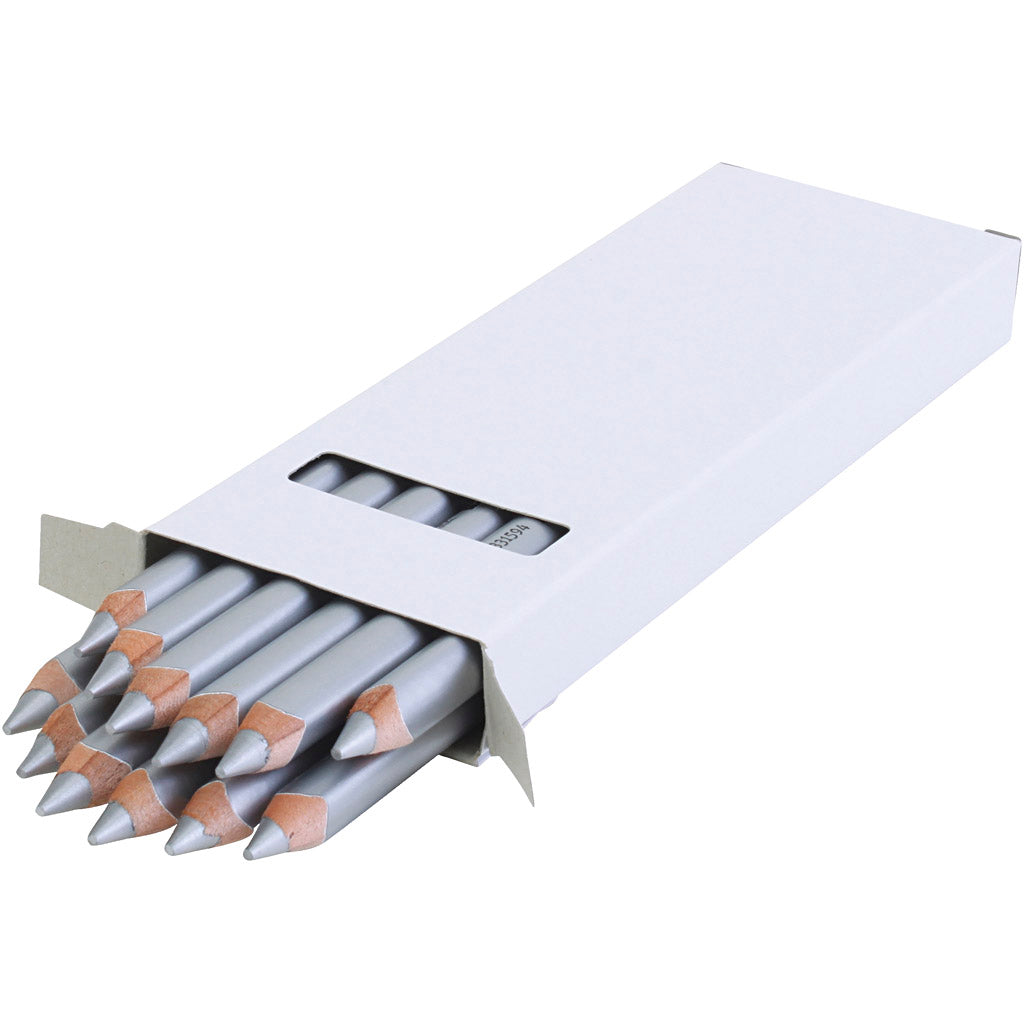 Lápices de colores EDU3 Jumbo plateado — 12 ud (1 pack)