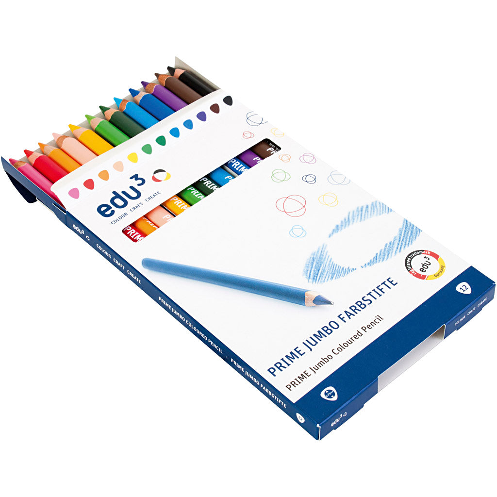 Lápices de colores EDU3 Jumbo colores surtidos — 12 ud (1 pack)