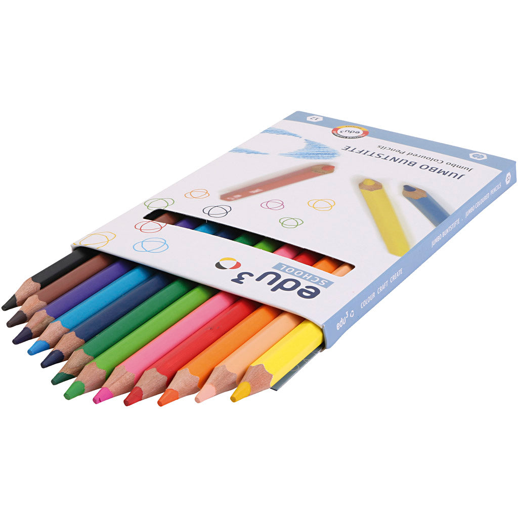 Lápices de colores EDU3 Jumbo colores surtidos — 12 ud (1 pack)