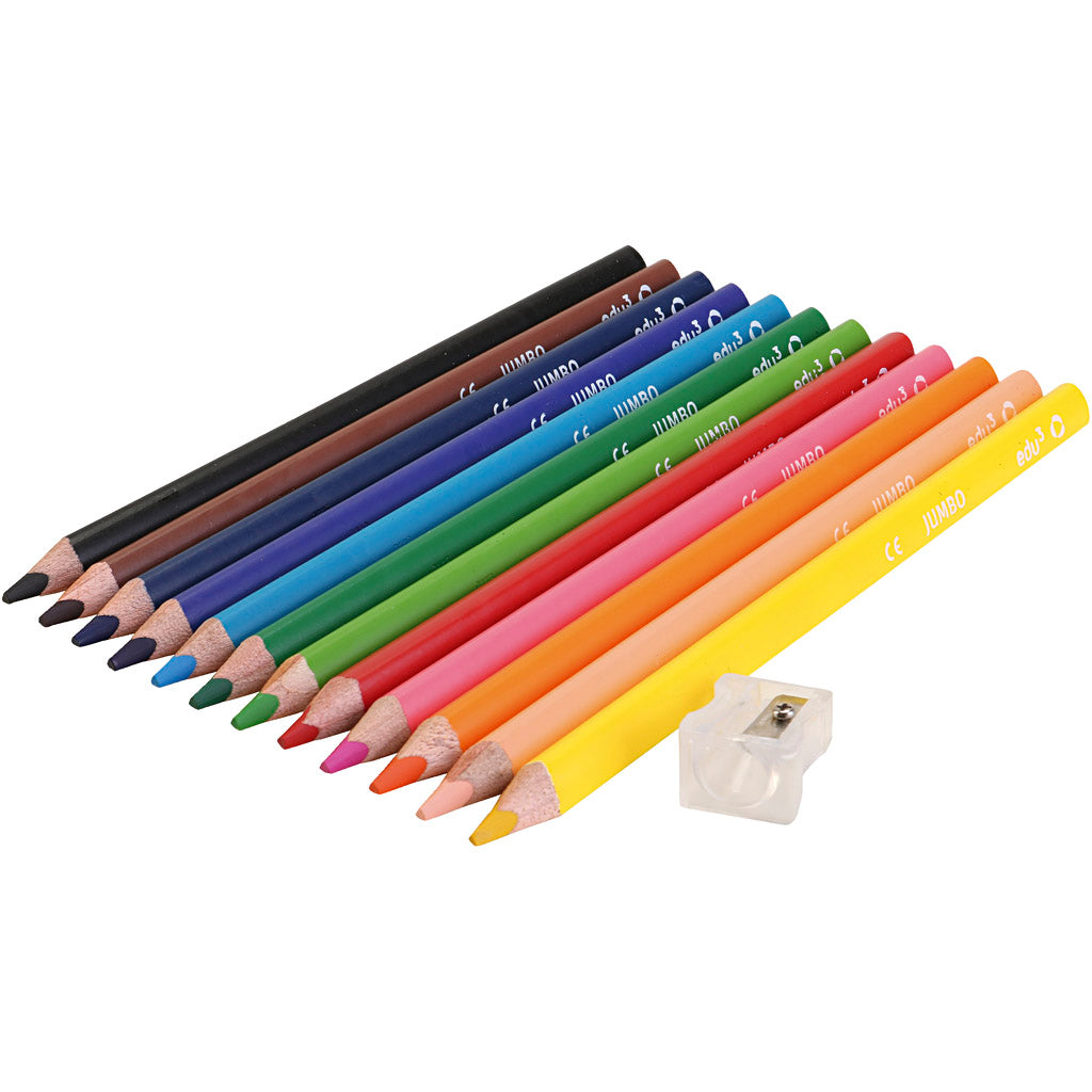 Lápices de colores EDU3 Jumbo colores surtidos — 12 ud (1 pack)