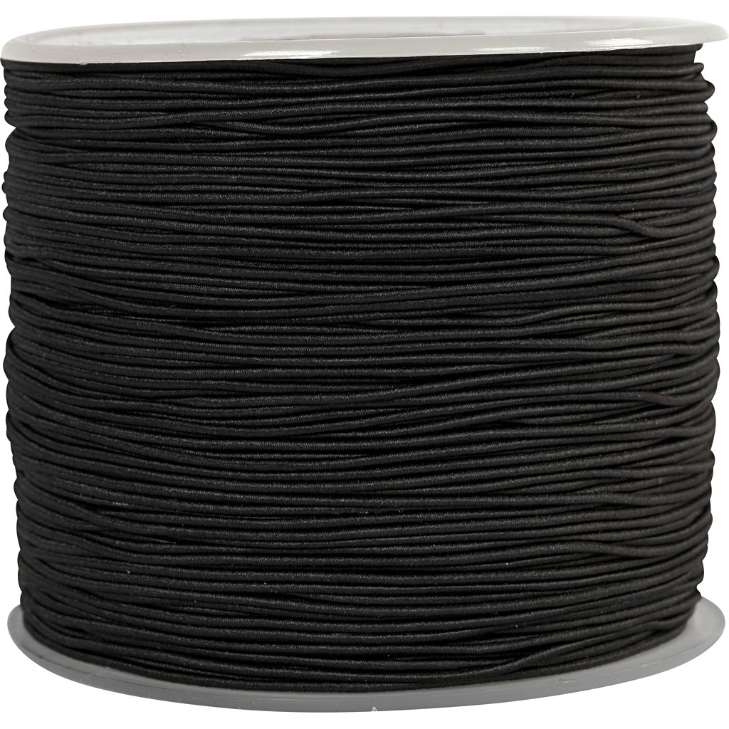 Cordón elástico negro — 250 m (1 rollo)