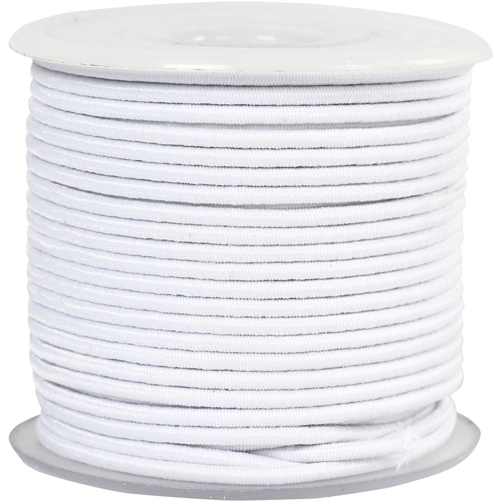 Cordón elástico blanco — 25 m (1 rollo)