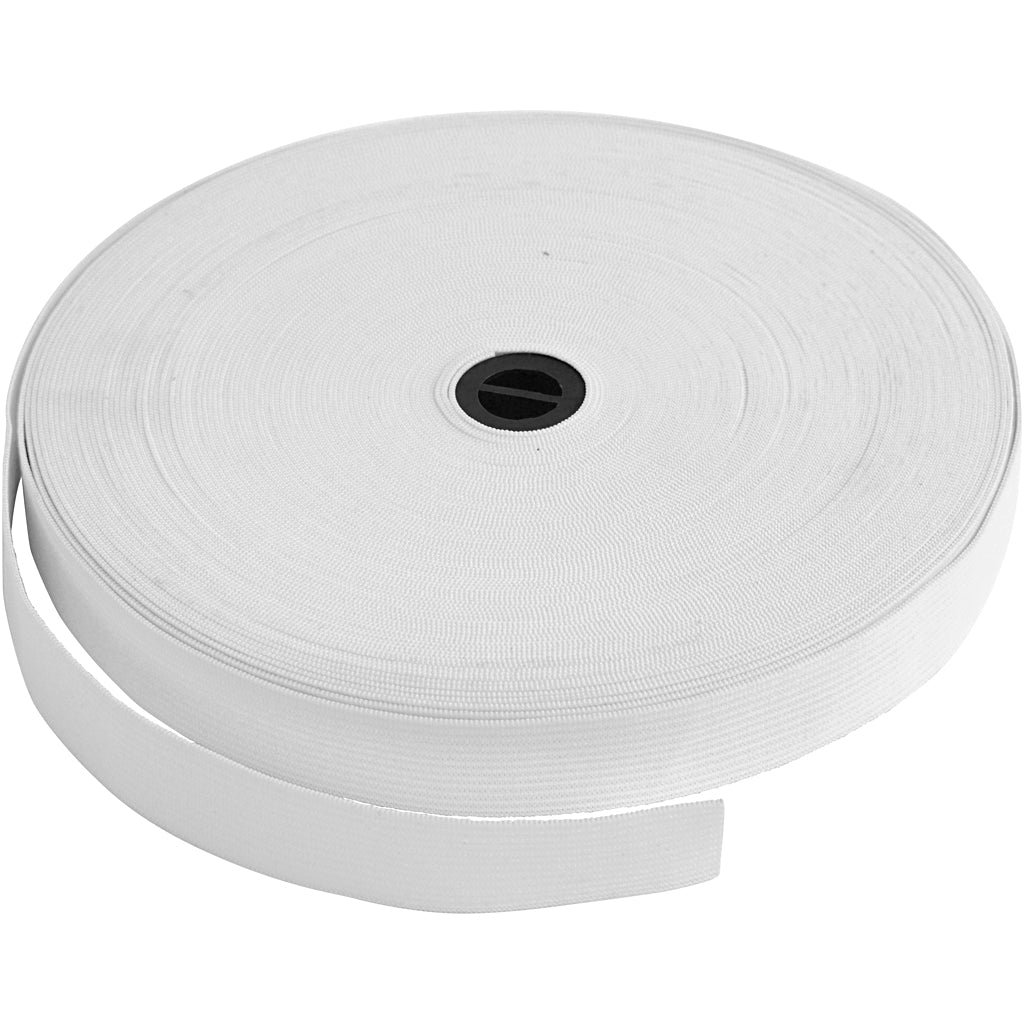 Cordón elástico blanco — 25 m (1 rollo)