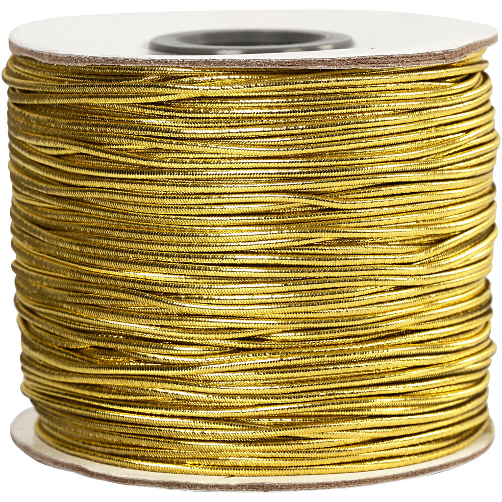 Cordón elástico para bisutería dorado — 100 m (1 rollo)