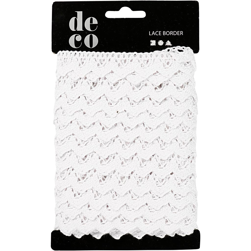 Puntilla de ganchillo blanco — 10 m (1 rollo)
