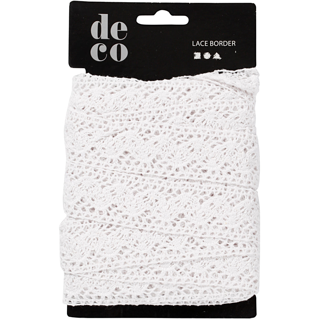 Puntilla de ganchillo blanco — 10 m (1 rollo)