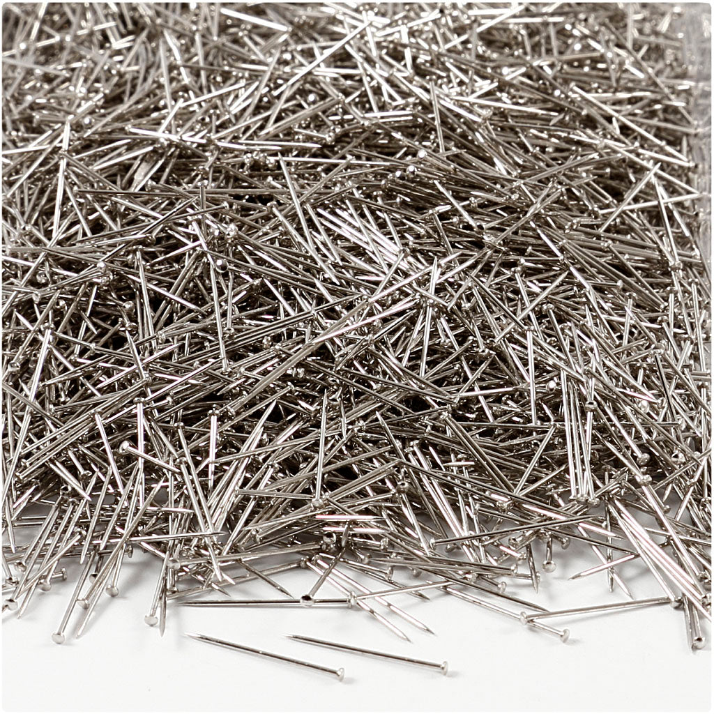 Alfileres rectos plateado L: 18 mm 500 g