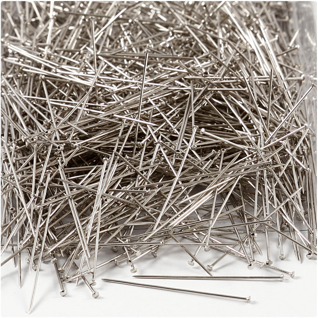 Alfileres rectos plateado L: 37 mm 500 g