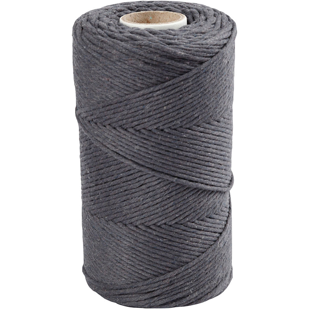 Cordón de macramé gris ⌀ 2 mm 330 g