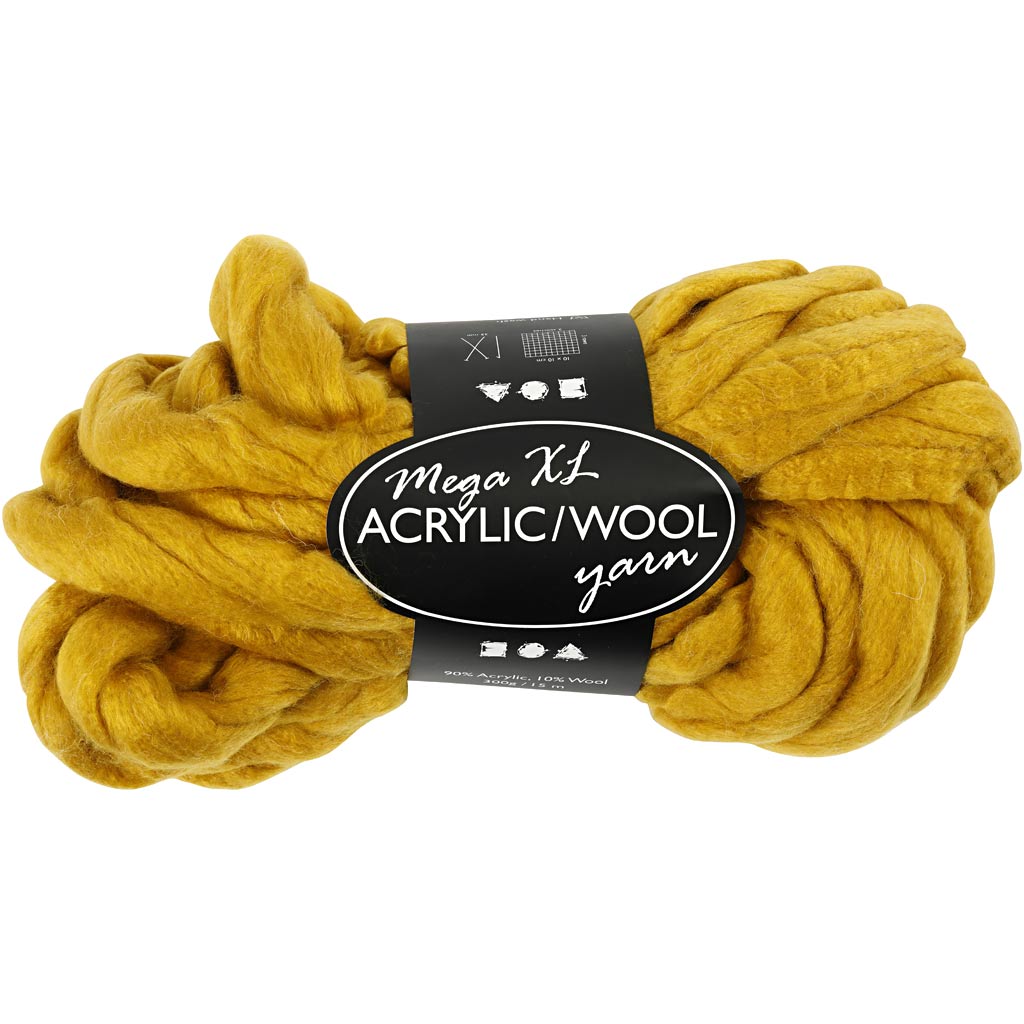 Lana gruesa acrílico/lana amarillo L: 15 m 300 g