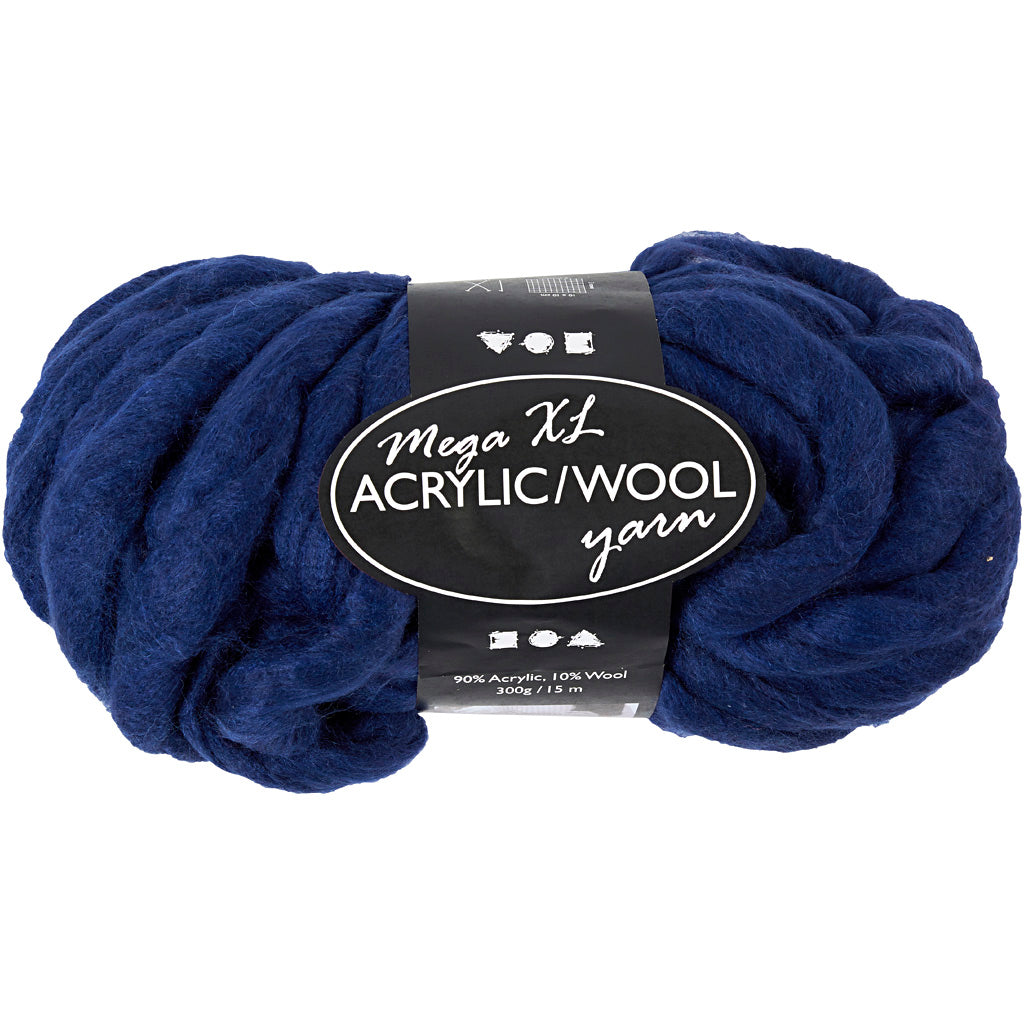 Lana gruesa acrílico/lana azul oscuro L: 15 m 300 g