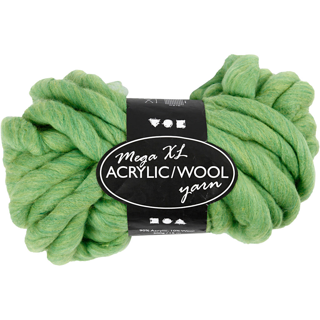 Lana gruesa acrílico/lana verde L: 15 m 300 g