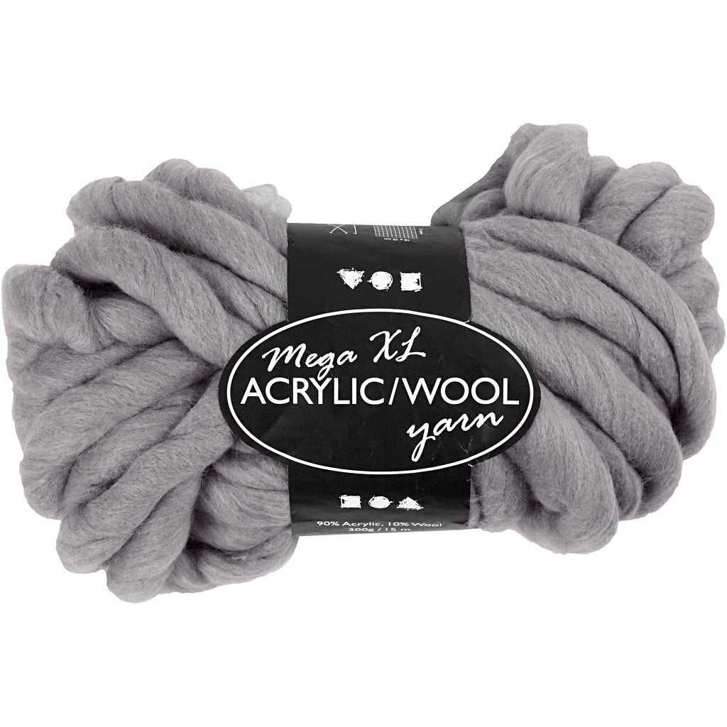 Lana gruesa acrílico/lana gris L: 15 m 300 g