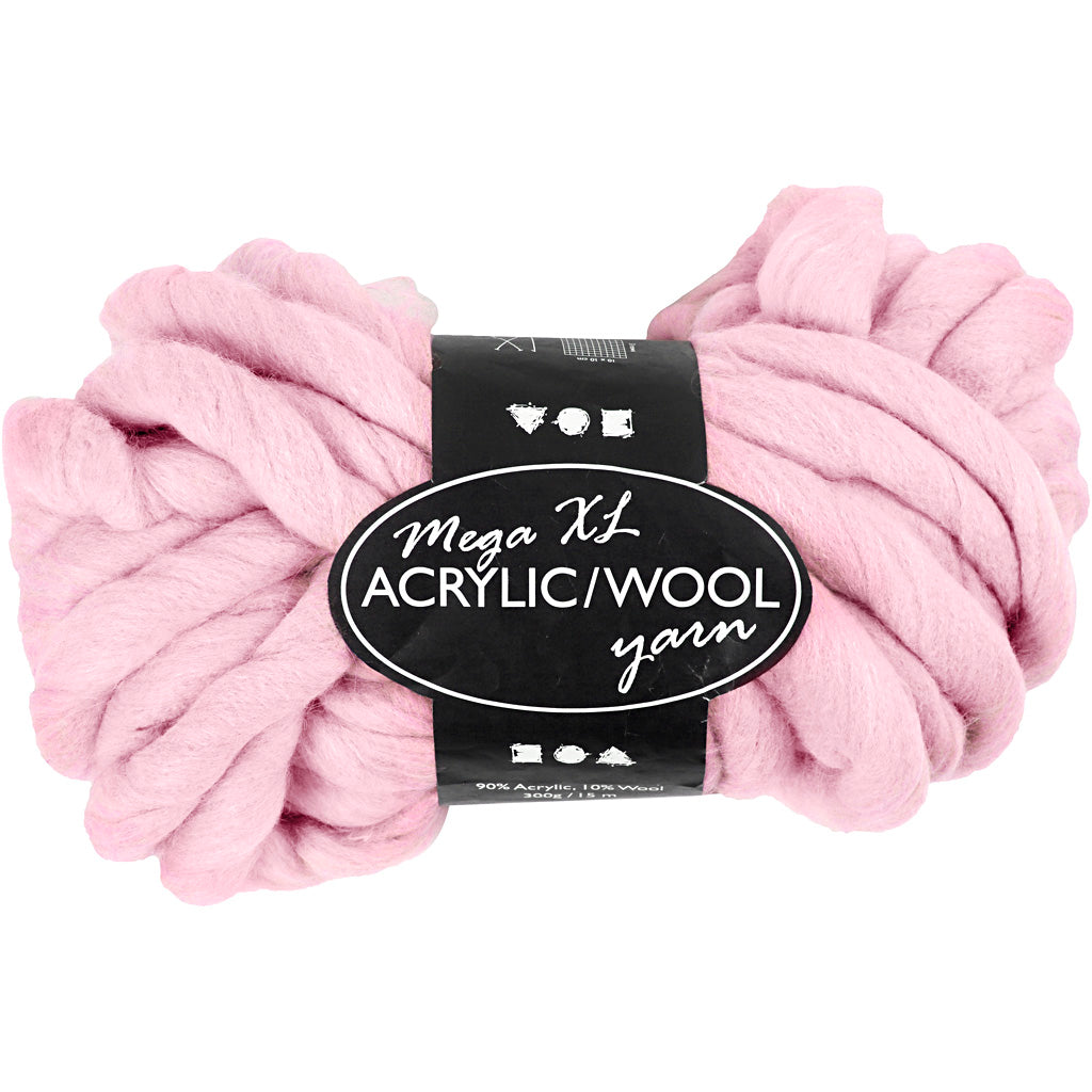 Lana gruesa acrílico/lana rosa palo L: 15 m 300 g