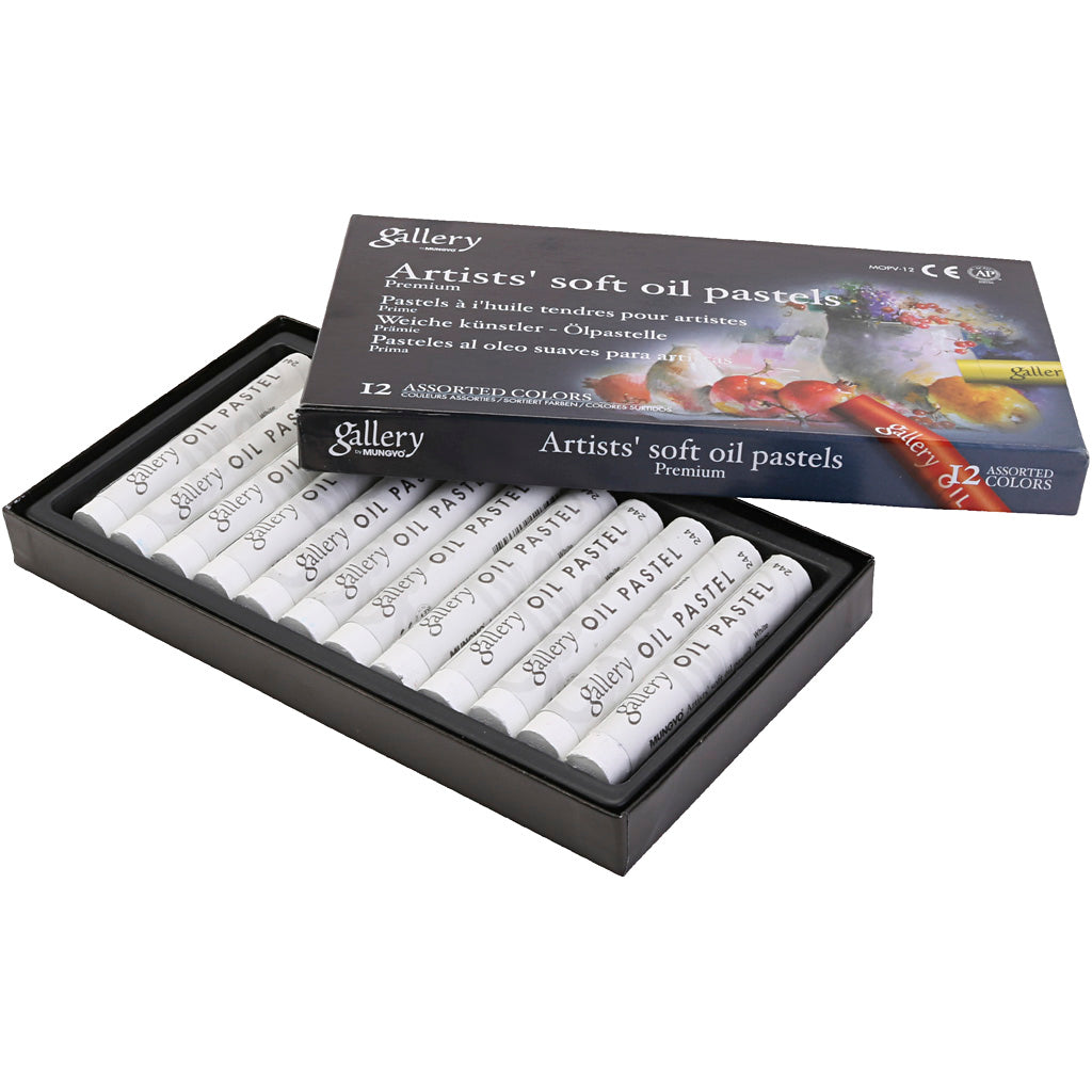 Pasteles al óleo Gallery blanco ⌀ 11 mm — 12 ud (1 pack)