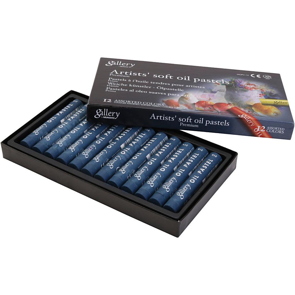 Pasteles al óleo Gallery azul ⌀ 11 mm — 12 ud (1 pack)