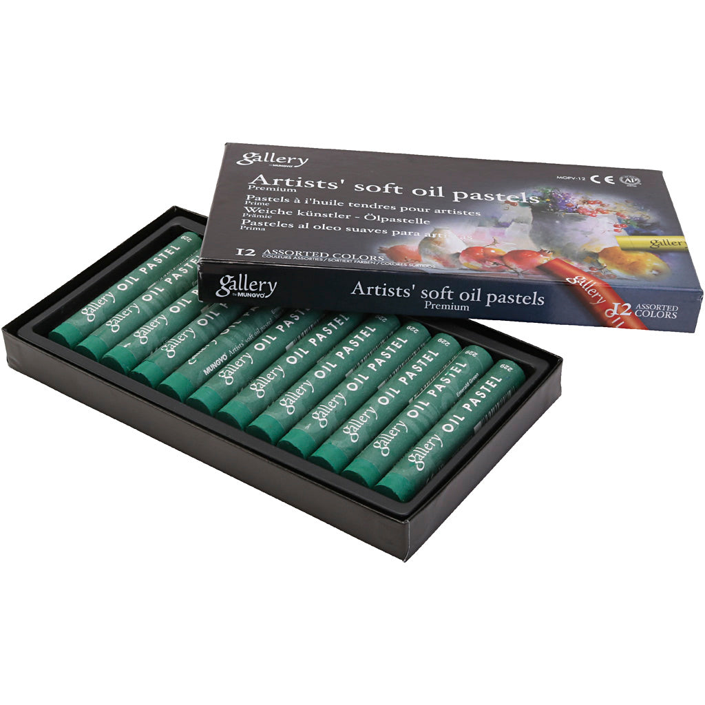 Pasteles al óleo Gallery verde ⌀ 11 mm — 12 ud (1 pack)