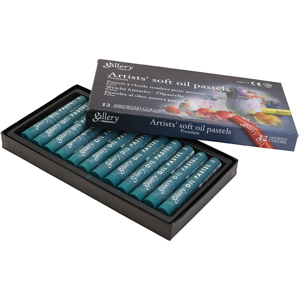 Pasteles al óleo Gallery verde ⌀ 11 mm — 12 ud (1 pack)