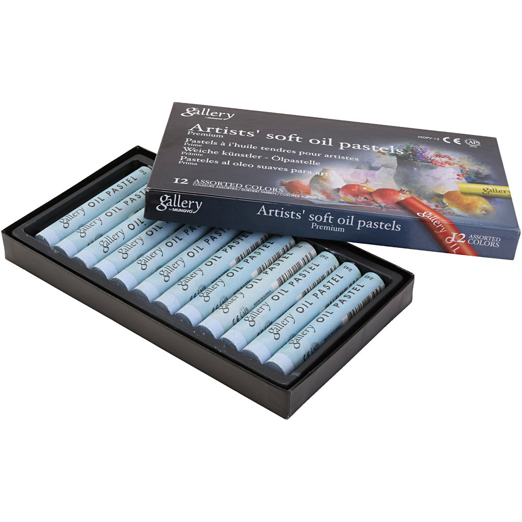 Pasteles al óleo Gallery gris claro ⌀ 11 mm — 12 ud (1 pack)