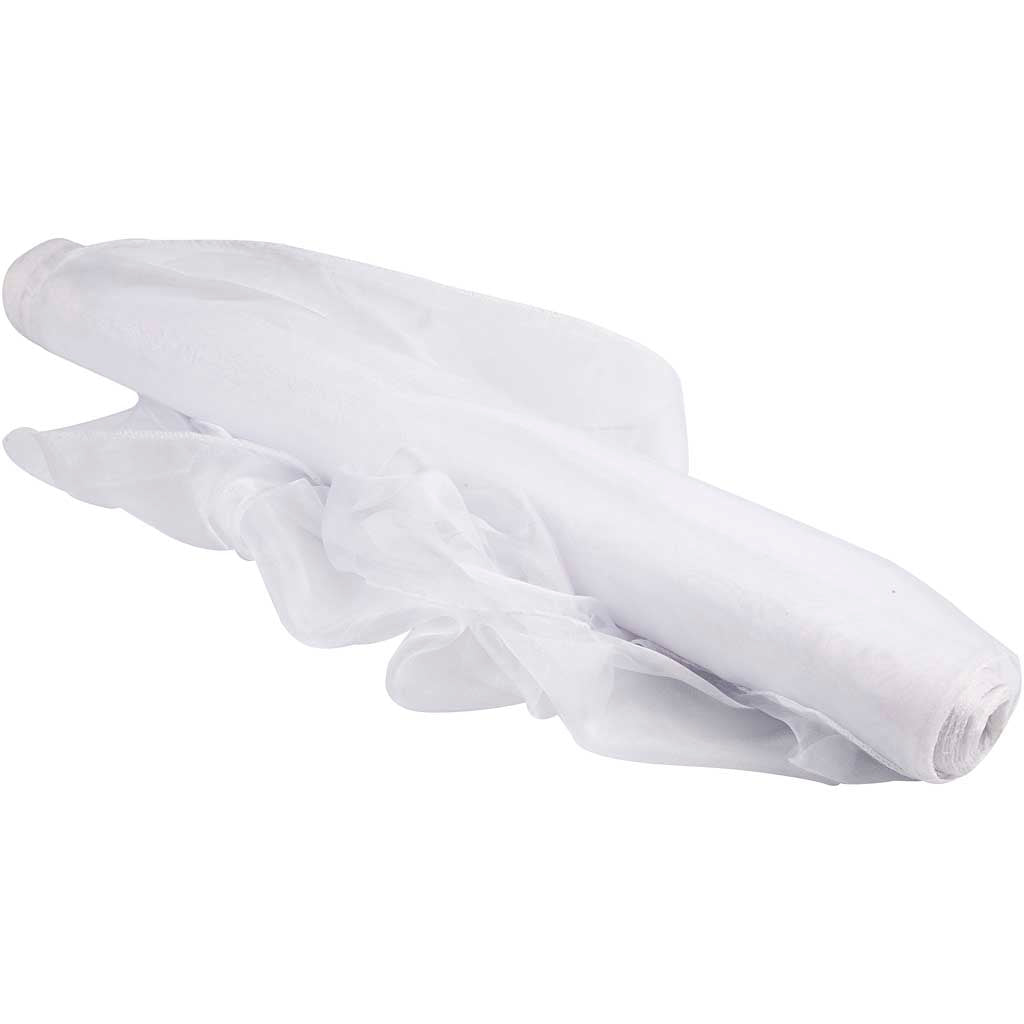 Tela de organza blanco — 10 m (1 rollo)
