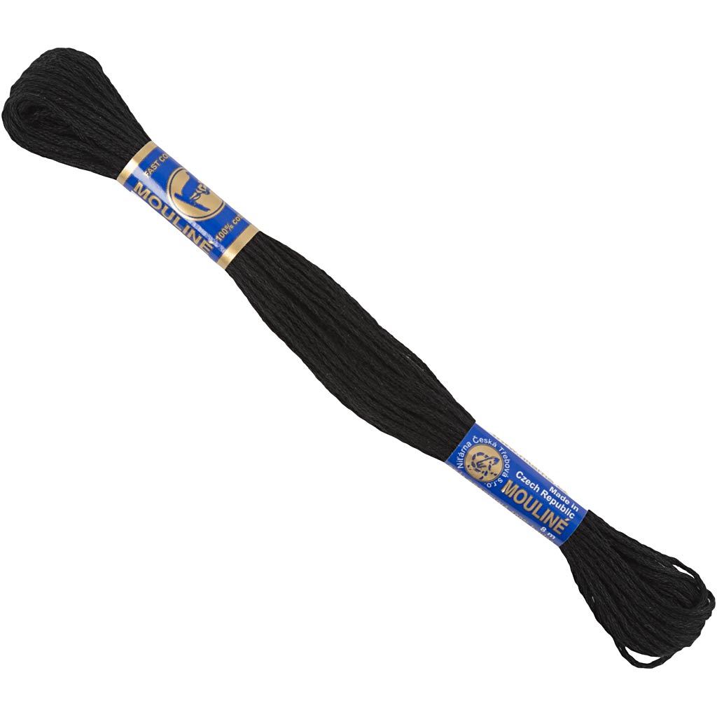 Hilo de bordar negro — 12x8 m (1 pack)