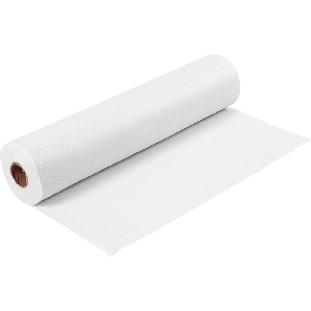 Fieltro para manualidades blanco 200 g — 5 m (1 rollo)