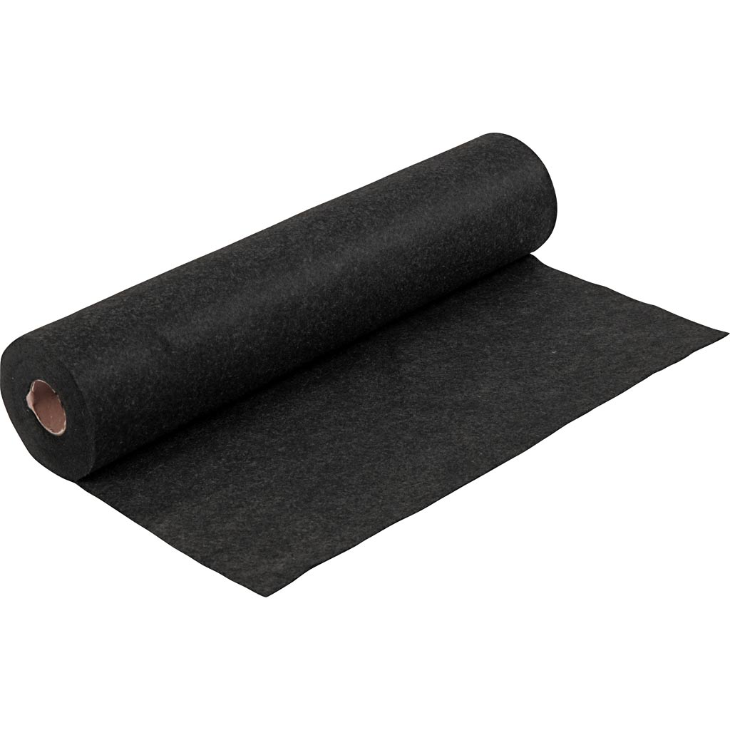 Fieltro para manualidades negro 200 g — 5 m (1 rollo)