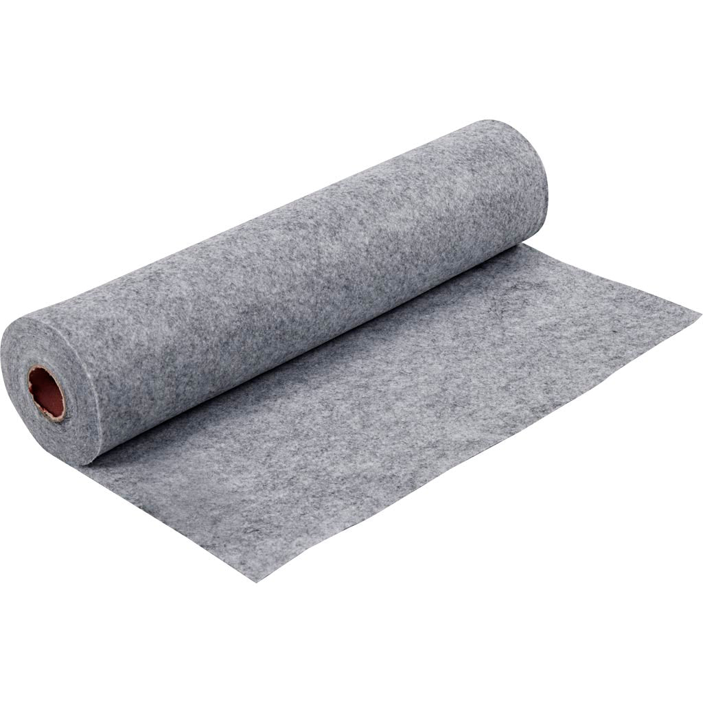 Fieltro para manualidades gris 200 g — 5 m (1 rollo)