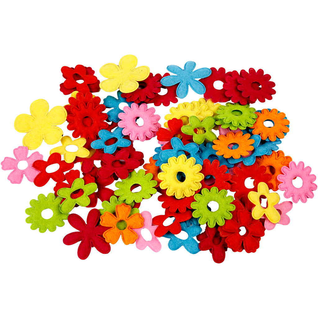 Flores de fieltro 35x45 mm — 135 ud (1 pack)