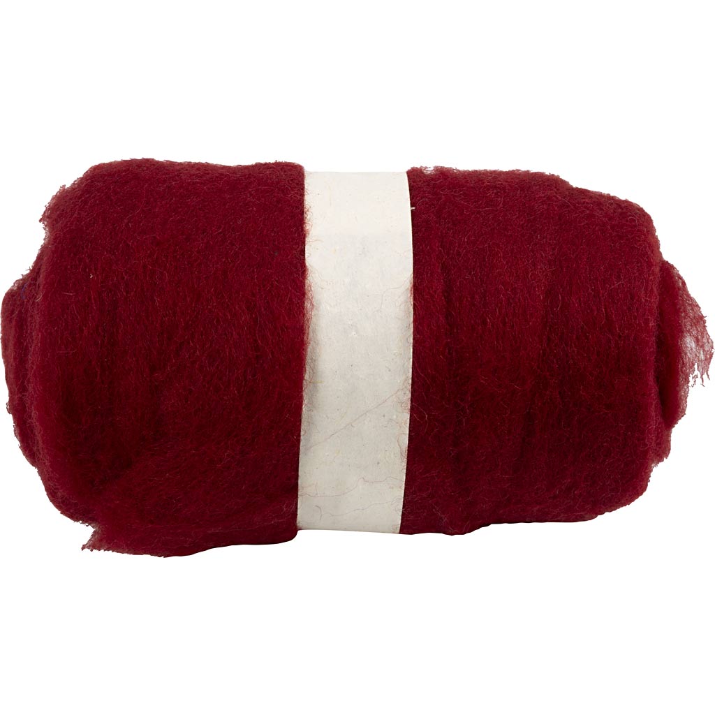 Lana cardada rojo 100 g