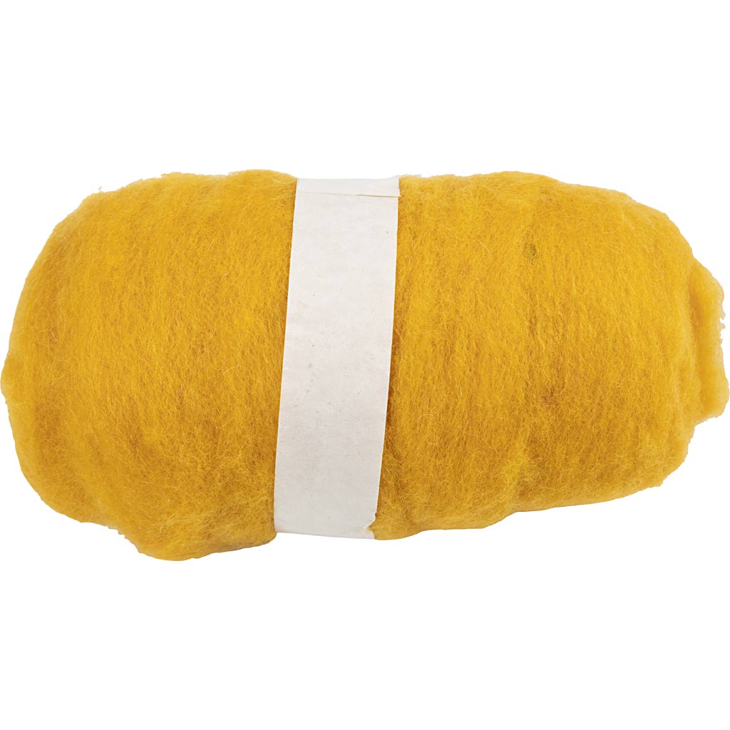 Lana cardada amarillo 100 g