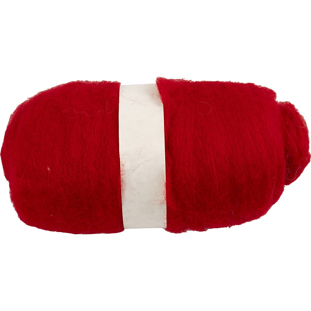 Lana cardada rojo 100 g