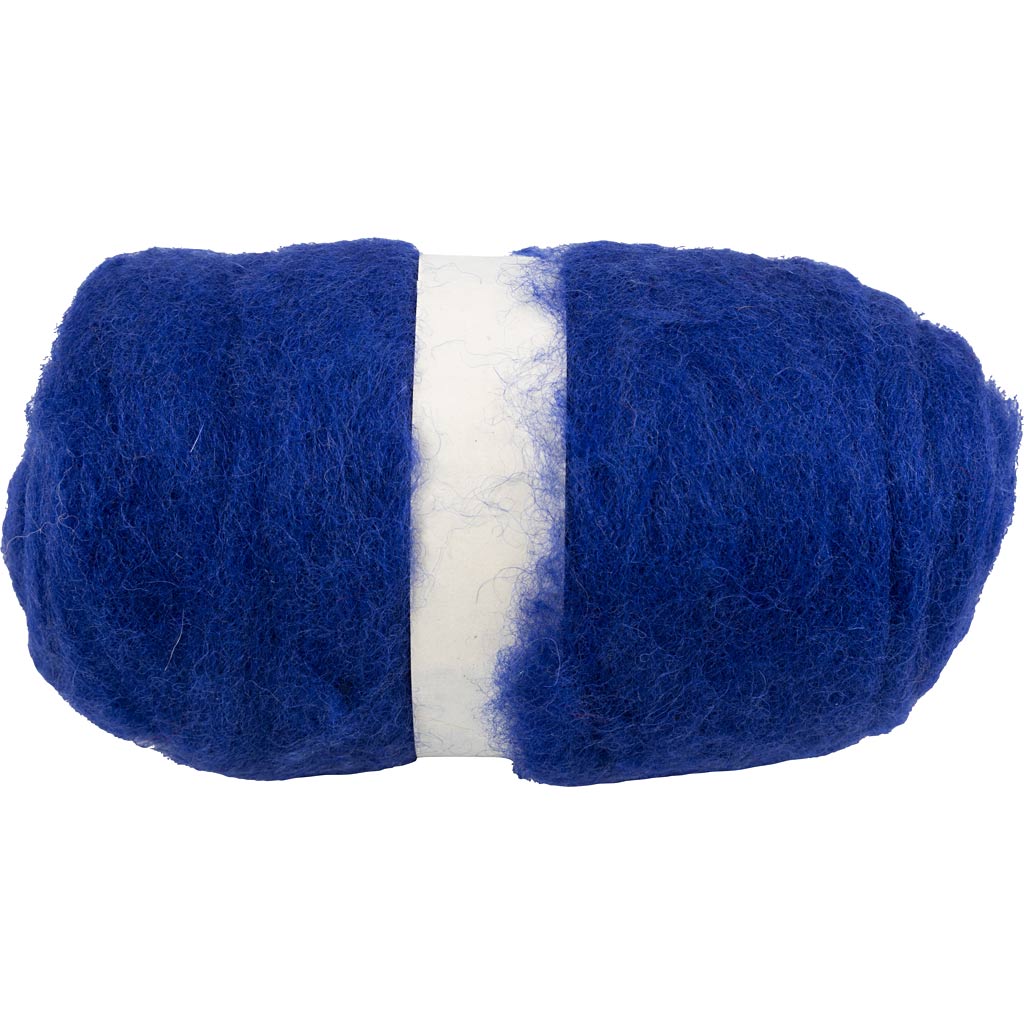 Lana cardada azul real 100 g